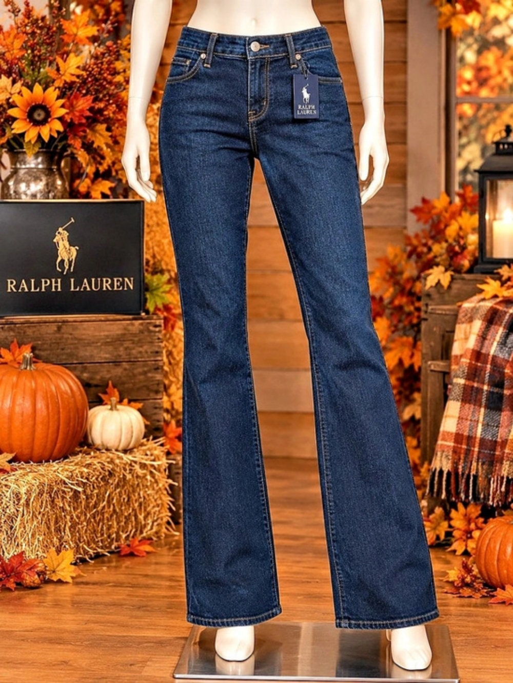 Polo Ralph Lauren Women's Flare Leg Jeans in Blue Like New